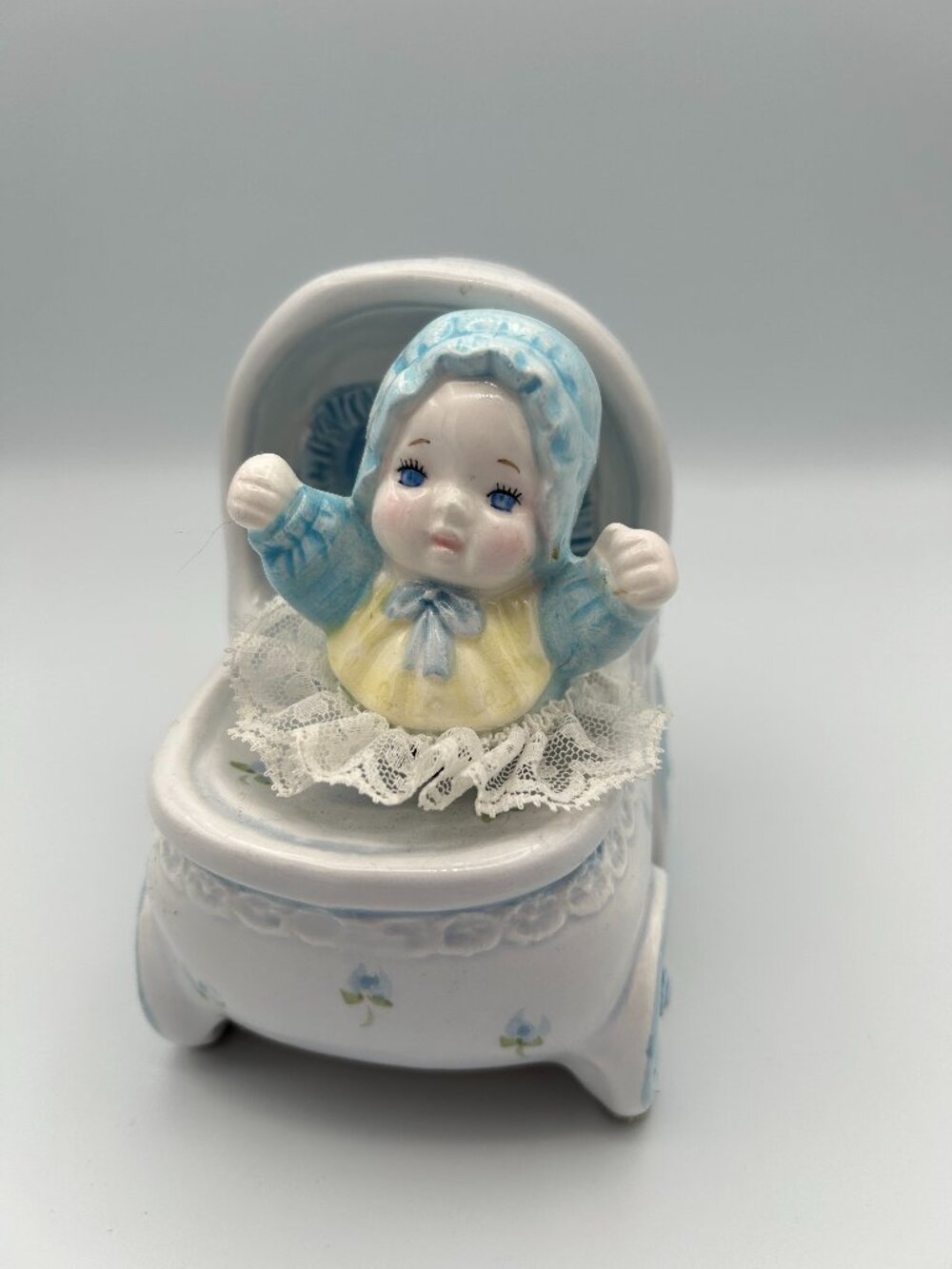 Brahms Lullaby Wind Up Music Box Baby Stroller Schmid Japan Musical Collectibles